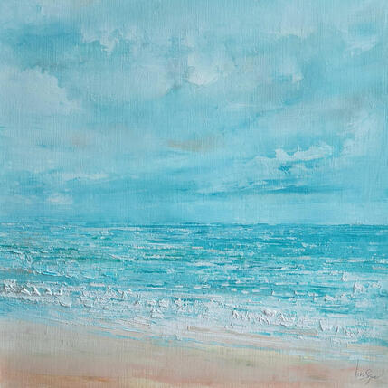 Peinture La plage Valentin par Levesque Emmanuelle | Tableau Huile