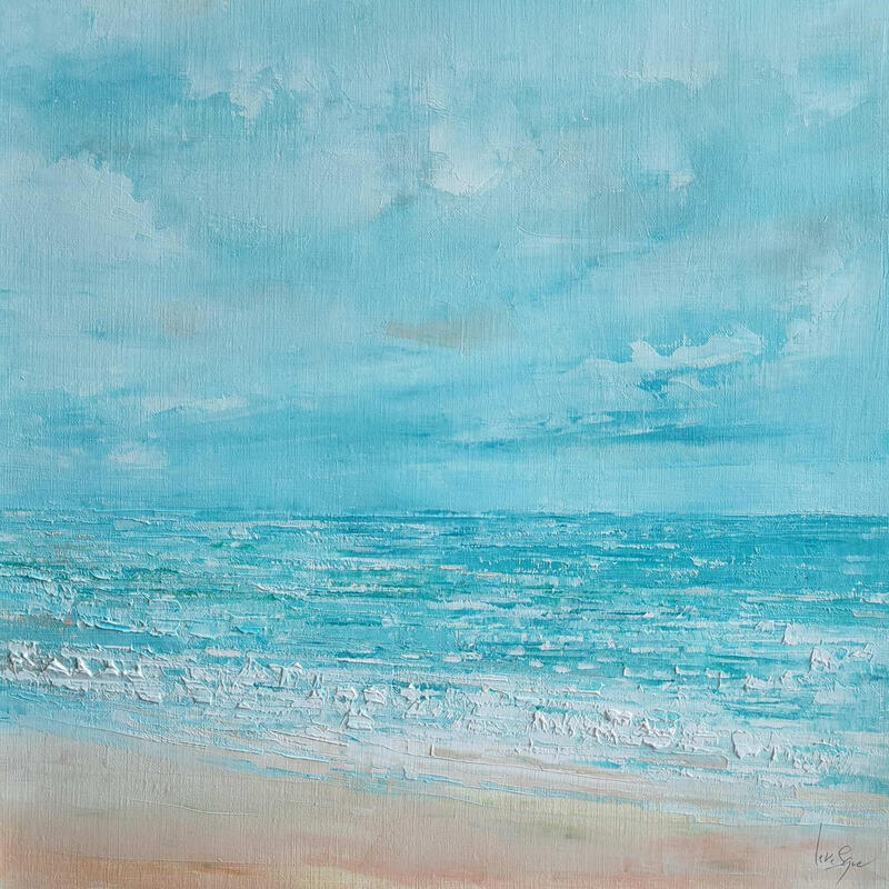 Peinture La plage Valentin par Levesque Emmanuelle | Tableau Huile