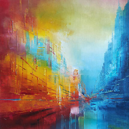 Painting Les deux quartiers by Levesque Emmanuelle | Painting Oil