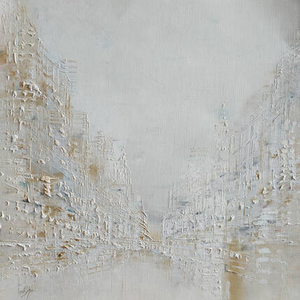 Peinture Reflet blanc par Levesque Emmanuelle | Tableau Huile