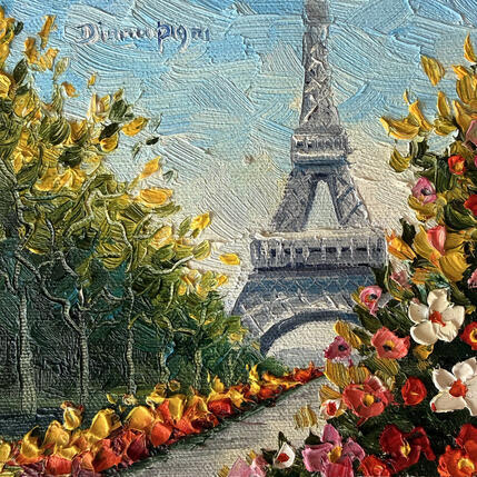 Painting Parisian Garden by Pigni Diana | Painting Impressionism Oil Architecture, Landscapes, Urban