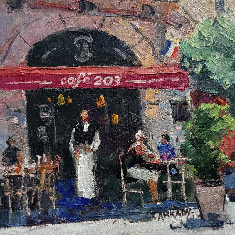 Peinture Café 203 par Arkady | Tableau Figuratif Huile