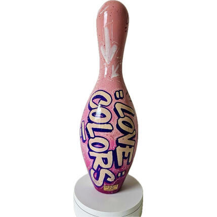 Sculpture La Quille n°048 by Lemoine Mael | Sculpture Pop-art Acrylic, Graffiti Pop icons