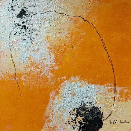 Peinture abstrait orange A 192 par Wilms Hilde | Tableau Abstrait Acrylique, Feuille d'or