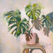 Painting Monstera deliciosa by Jung François | Painting Figurative Still-life Oil