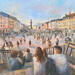 Painting Sur les marches de la Grand Place by Jung François | Painting Figurative Urban Life style Oil