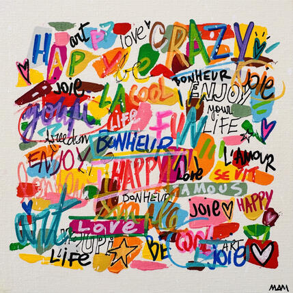 Painting HAPPY WORDS by Mam | Painting