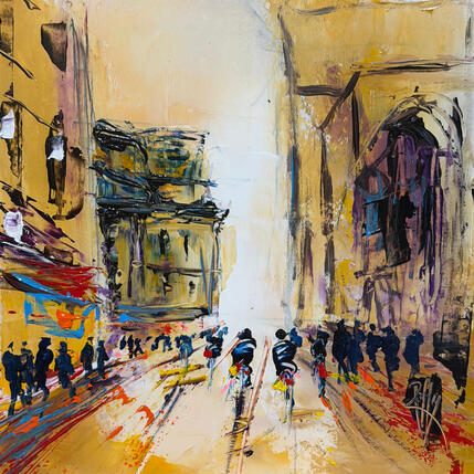 Peinture Rue au Beurre par Raffin Christian | Tableau Figuratif Huile Urbain