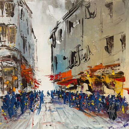 Peinture Vieille rue par Raffin Christian | Tableau Figuratif Huile Urbain