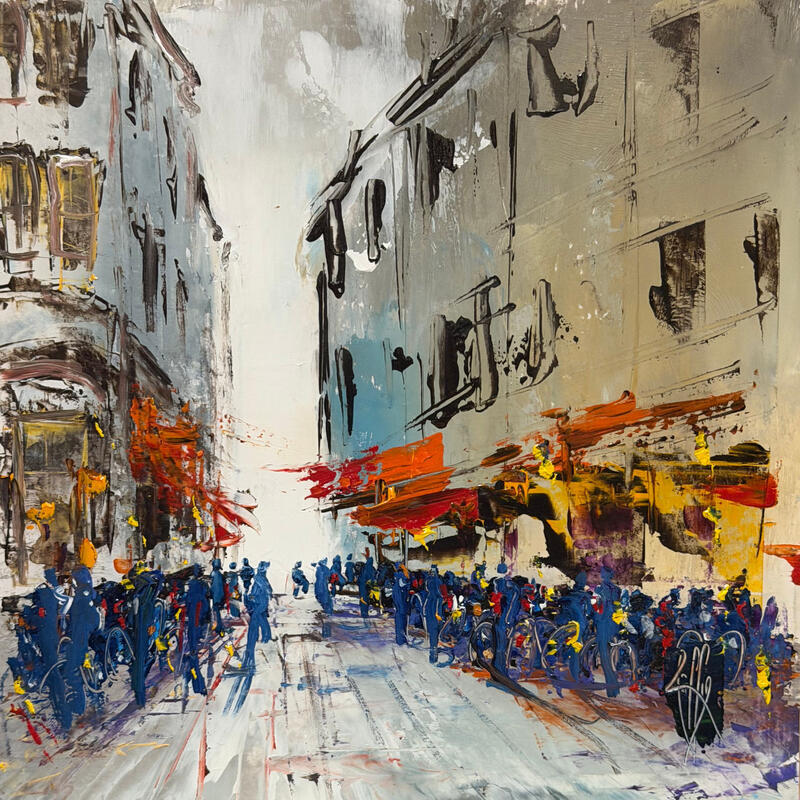 Peinture Vieille rue par Raffin Christian | Tableau Figuratif Urbain Huile