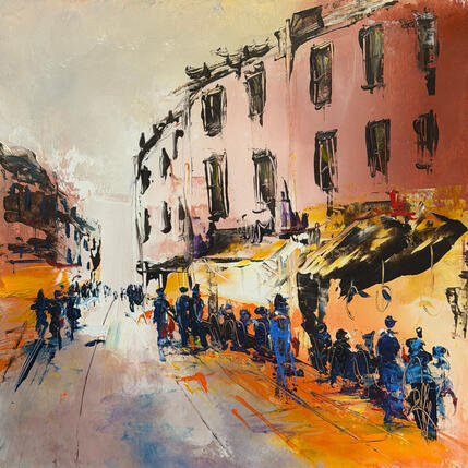 Peinture Rue de Flandre par Raffin Christian | Tableau Figuratif Huile Urbain