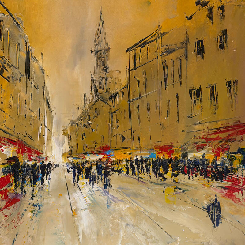 Peinture Vieille rue par Raffin Christian | Tableau Figuratif Urbain Huile