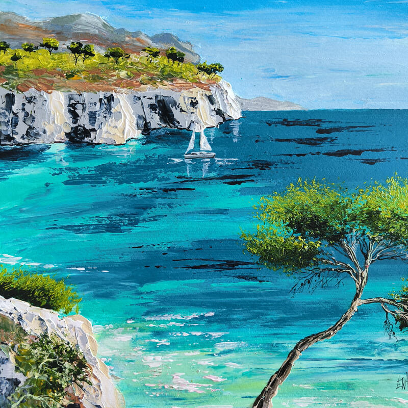 Peinture Always on holiday 's par Rey Ewa | Tableau Figuratif Paysages Acrylique