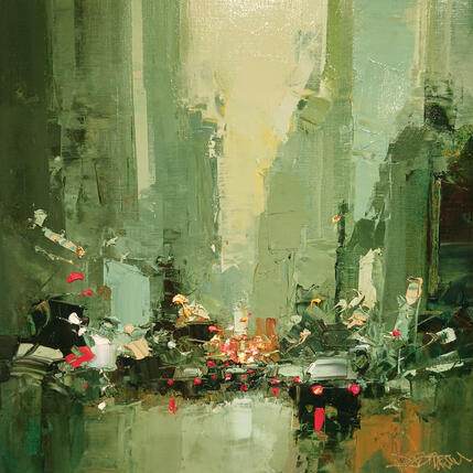 Painting Green light by Castan Daniel | Painting Figurative Oil