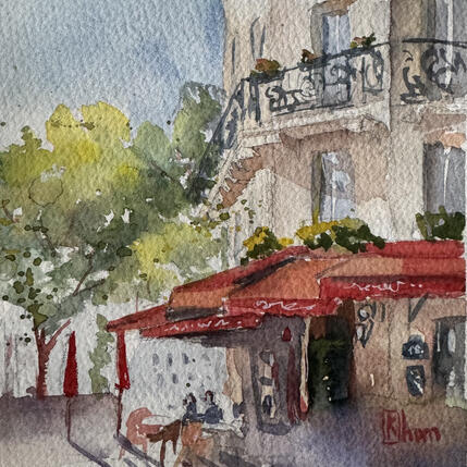 Painting Le goût de Paris by Khomyakova Liliya | Painting Figurative Watercolor Architecture, Society, Urban