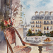 Painting Le petit déjeuner parisien by Khomyakova Liliya | Painting Figurative Landscapes Urban Architecture Watercolor