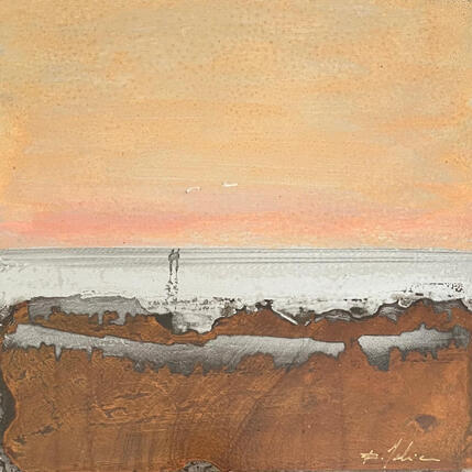 Painting Coucher de soleil by Mahieu Bertrand | Painting Figurative Metal Landscapes