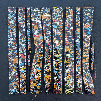 Gemälde Bc10 touche or touche jaune von Langeron Luc | Gemälde Materialismus Acryl, Harz, Holz