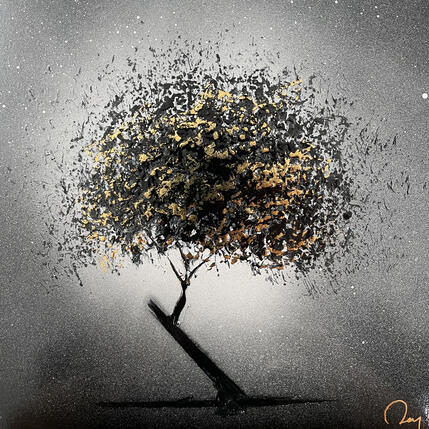 Painting Mon Arbre by Rey Julien | Painting Figurative Gold leaf Pop icons