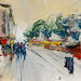 Peinture Cours Mirabeau par Raffin Christian | Tableau Figuratif Urbain Huile