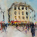 Peinture Place des Augustin par Raffin Christian | Tableau Figuratif Urbain Huile
