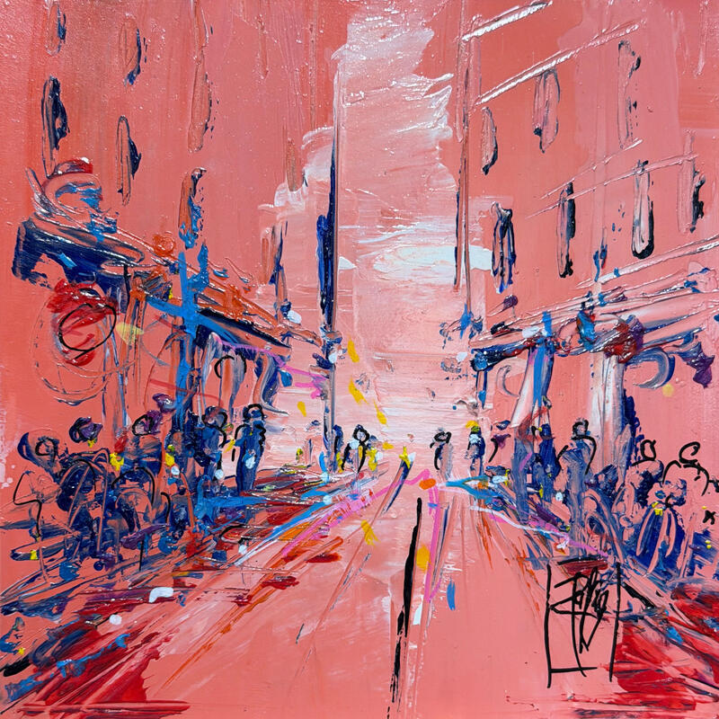 Painting Rose d'un jour by Raffin Christian | Painting Figurative Urban Oil