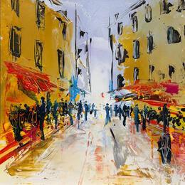 Painting Terrasses de café by Raffin Christian | Painting