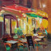 Peinture A Café in Old Lyon par Valeeva Katharina  | Tableau Impressionnisme Paysages Urbain Huile