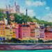 Painting Lyon in Full Colour  by Valeeva Katharina  | Painting Impressionism Landscapes Urban Architecture Oil