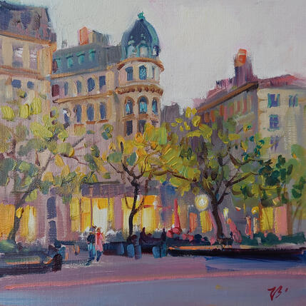 Peinture Autumn Glow in Old Lyon par Valeeva Katharina  | Tableau