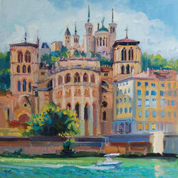Gemälde Between the Rivers and the Sky von Valeeva Katharina  | Gemälde