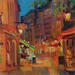 Peinture The Warmth of Old Lyon par Valeeva Katharina | Tableau Impressionnisme Paysages Urbain Architecture Huile