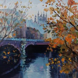 Peinture Autumn Whispers by the Saône par Valeeva Katharina  | Tableau