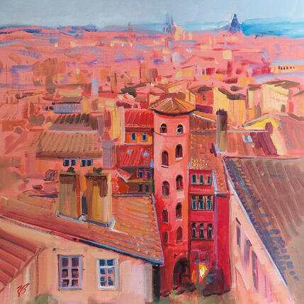 Peinture Rooftops in Terracotta par Valeeva Katharina  | Tableau