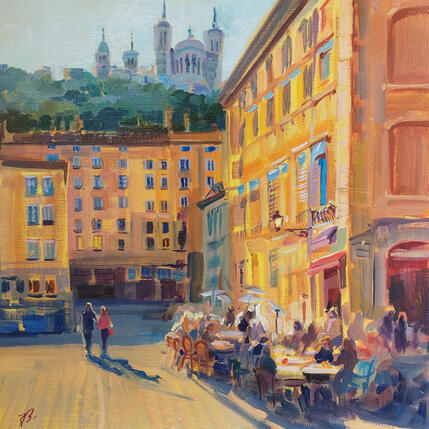Peinture Golden Light over Lyon par Valeeva Katharina  | Tableau