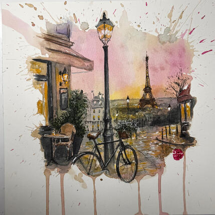 Painting L heure dorée à Paris  by Flament Audrey | Painting