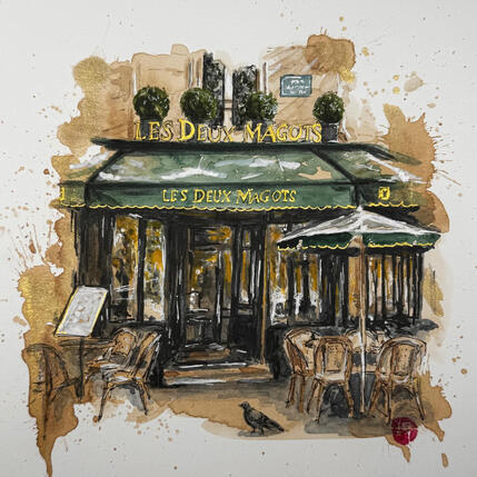 Painting Les deux magots by Flament Audrey | Painting