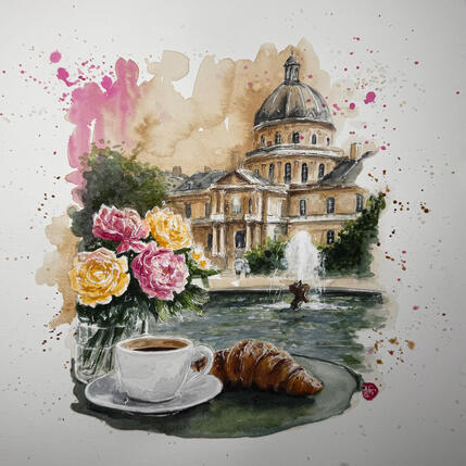 Painting Matin de douceur au jardin by Flament Audrey | Painting