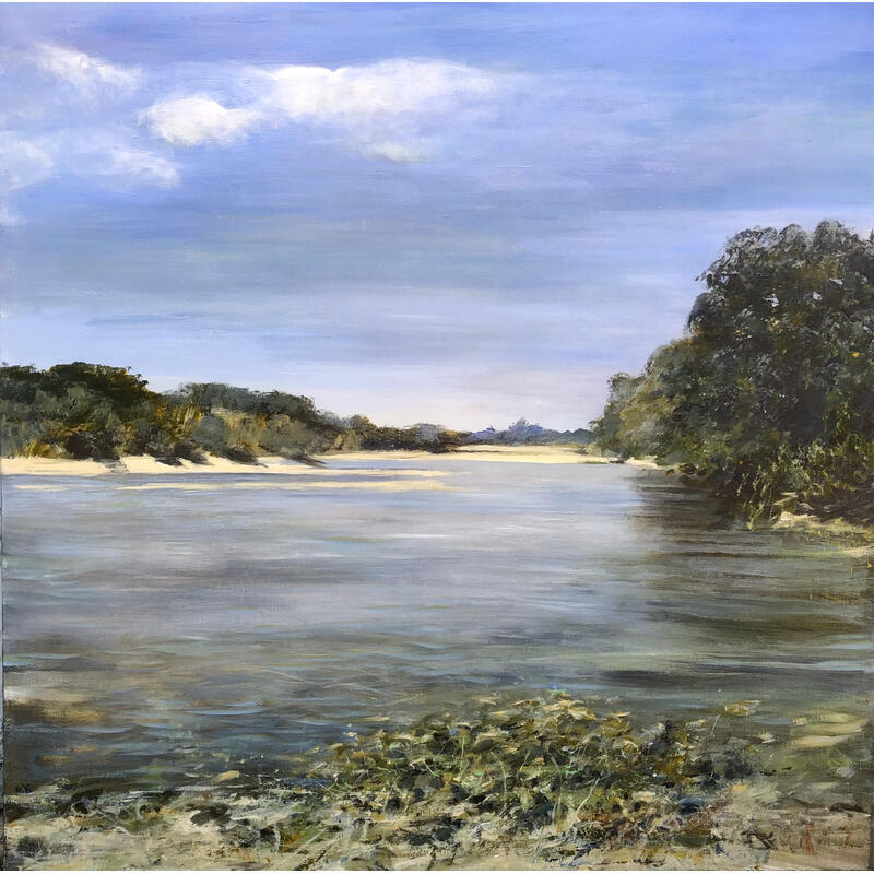 Painting La Loire à St Mathurin by Fièvre Véronique | Painting Figurative Acrylic