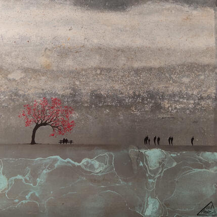 Painting Karine by Manconi Gil | Painting Subject matter Metal, Upcycling Landscapes