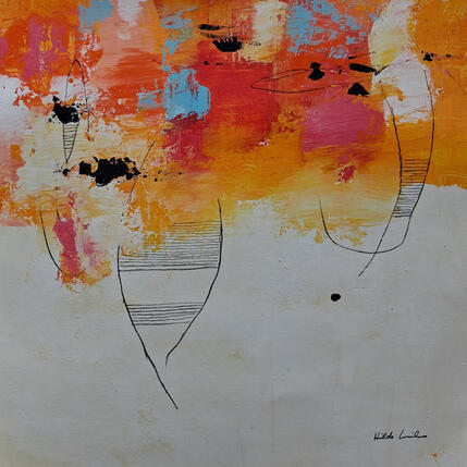 Peinture abstract multicolors B 166 par Wilms Hilde | Tableau