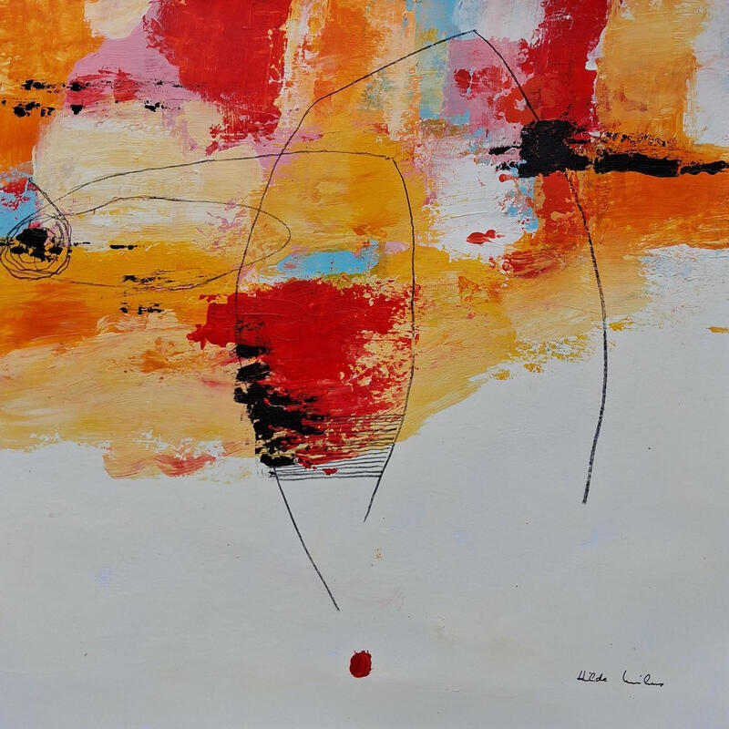 Peinture abstract multicolore C 174 par Wilms Hilde | Tableau Abstrait Acrylique