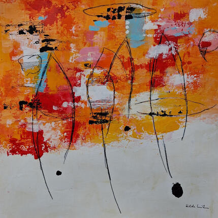 Peinture abstract multicolore C 175 par Wilms Hilde | Tableau