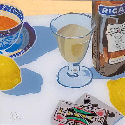 Painting Charles hésitait sur son jeu by Auriol Philippe | Painting Figurative Acrylic, Plexiglass, Posca Pop icons, Still-life