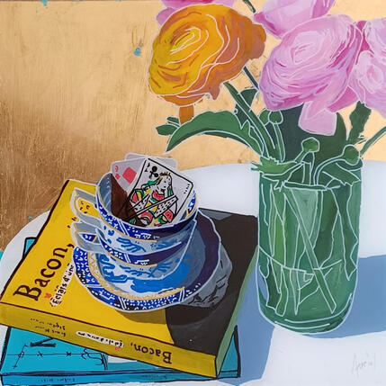 Painting Francis hésitait entre cœur et trèfle  by Auriol Philippe | Painting Figurative Acrylic, Plexiglass, Posca Still-life