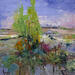 Painting Les arbres verts by Dessein Pierre | Painting Figurative Oil