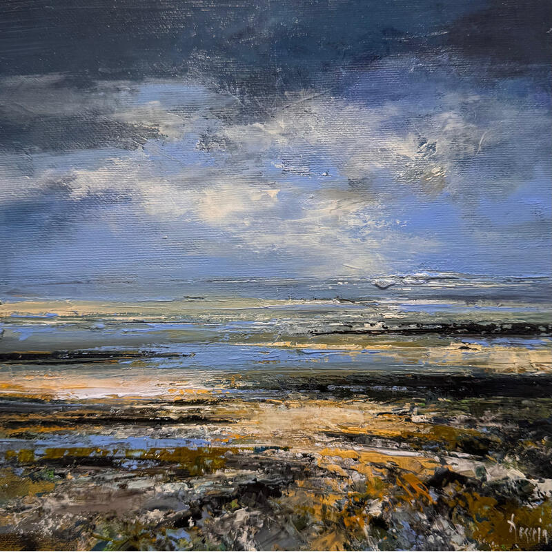 Painting Marée basse by Dessein Pierre | Painting Figurative Oil