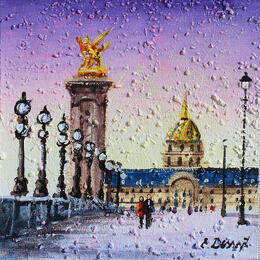 Painting Crépuscule sur Paris by Dessapt Elika | Painting