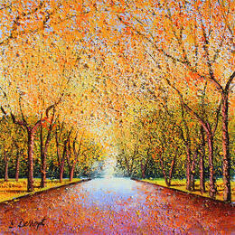 Gemälde Central Park von Dessapt Elika | Gemälde Impressionismus Acryl, Sand