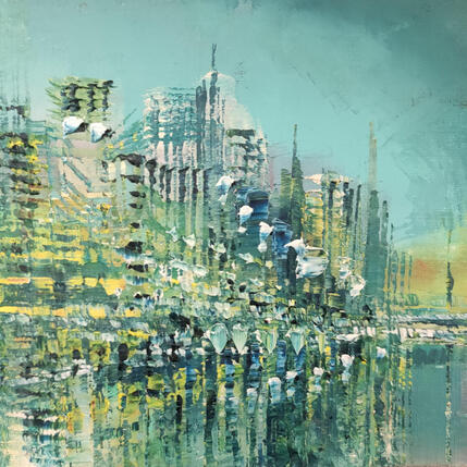 Painting Vert thé by Levesque Emmanuelle | Painting Oil
